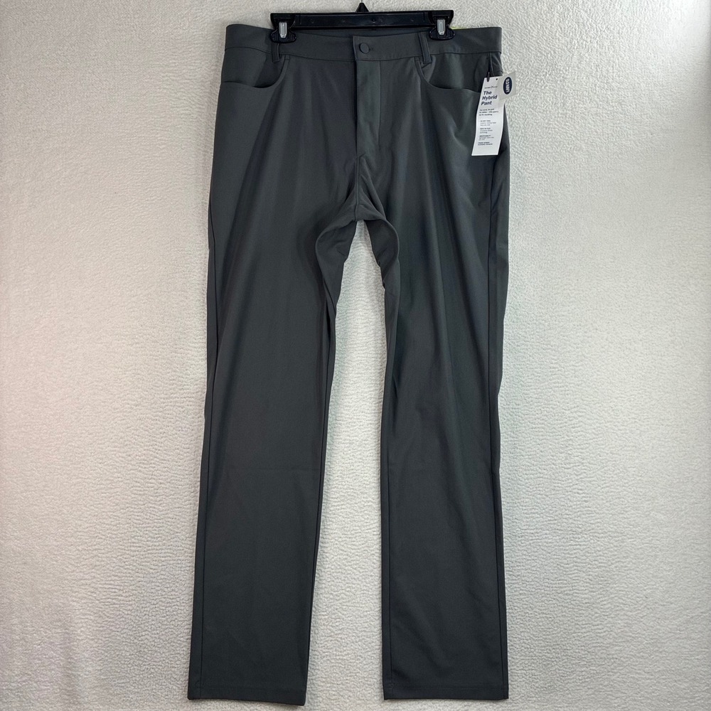 Old Navy Hybrid Pants Mens 36x32 Gray Performance Stretch Chino Golf Active NWT